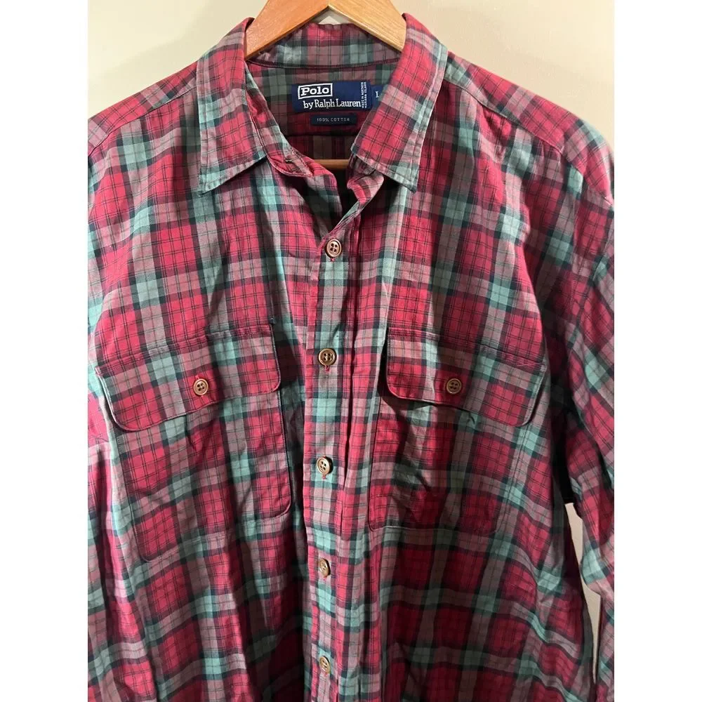 Vintage Polo Ralph Lauren Plaid Shirt - Mens‎ Large Tall